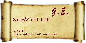 Galgóczi Emil névjegykártya